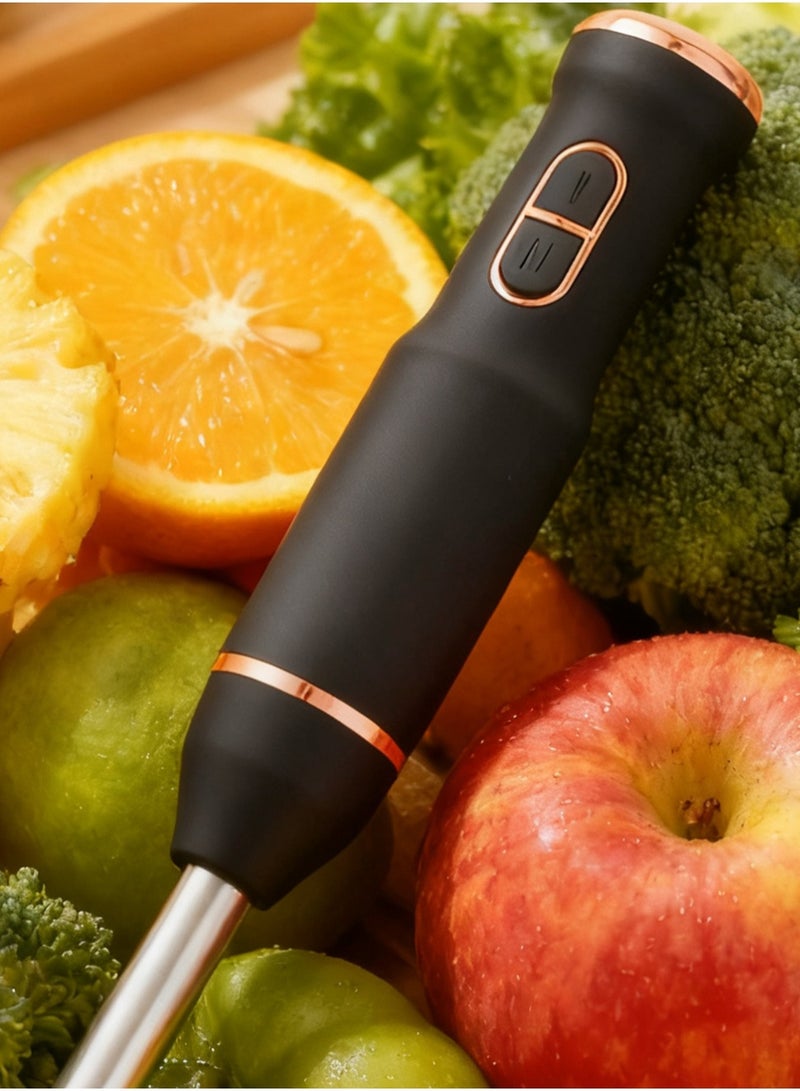 4 in 1 Electric Hand Blender Set, 400W Immersion Hand Blender with Whisk and Chopper, Stainless Steel Shaft and Blades, 2-Speed Handheld Mixer with Ergonomic Grip, Black - view 5